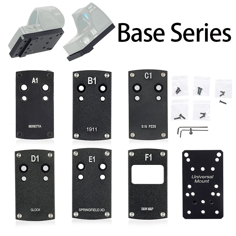 Óptica táctica Universal, Base de mira de punto rojo, serie A1, B1, C1, D1, E1, F1, soporte de alcance para placa adaptadora de montaje 1911 HK USP P226 XD