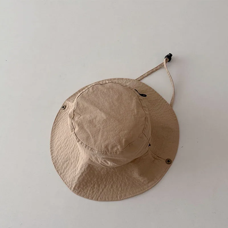 Children Bucket Hats Summer Solid Color Sunhat Kids Quick-Drying Sunshade Fishing Caps Boys Girls Outdoor Hiking Beach Cap - imagen 5