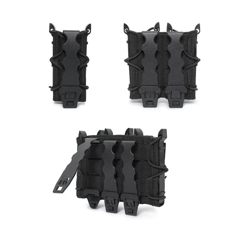 Bolsa para revistas estilo tigre de 9 mm, doble triple bolsa para revistas, bolsa para revistas abierta Molle adecuada para GL 17 19 - imagen 5