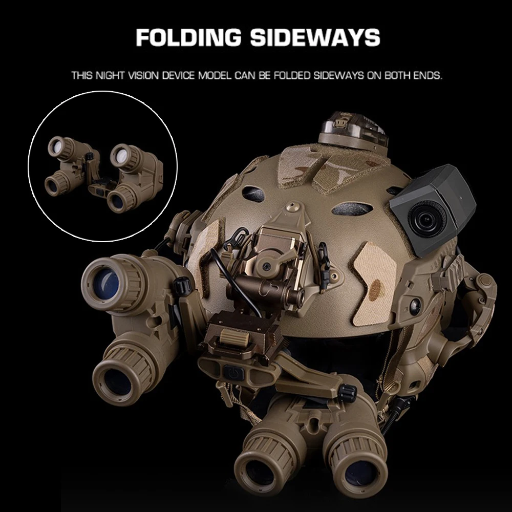GPNVG-18 NVG modelo simulado versión de volteo lateral casco táctico rápido gafas de visión nocturna de cuatro tubos accesorios simulados - imagen 4