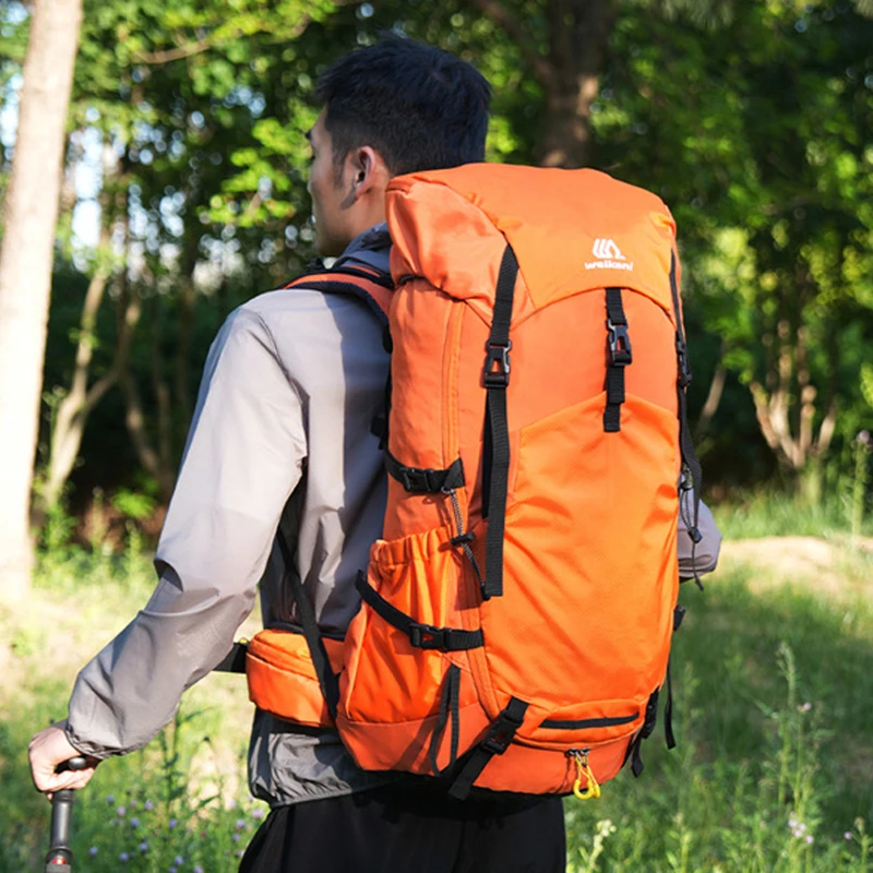 Mochila de viaje para acampar, bolsa para exteriores, escalada con cubierta para lluvia para hombres, senderismo, montañismo, bolsas de hidratación deportiva, 60L - imagen 2