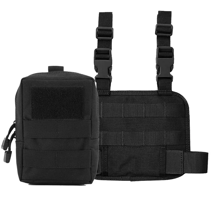 Bolsa táctica Molle EDC, bolsa de utilidad compacta, organizador 600D, bolsas de herramientas con Panel de aparejo de muslo, bolsa de herramientas multiusos, bolsa de lavado - imagen 2