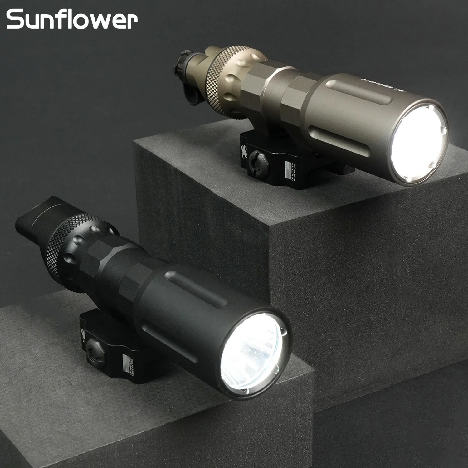 Linterna táctica V2, luz de caza de Metal, luz de explorador de alta potencia, 1100 lúmenes con tapa trasera de doble función, riel adecuado de 21mm - imagen 2