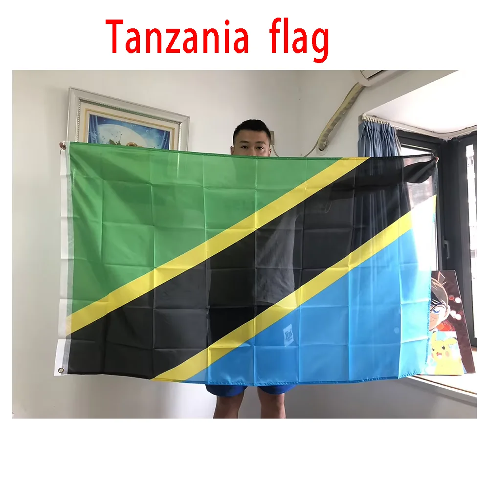 Bandera nacional Tanzania de poliéster para decoración del hogar - imagen 2
