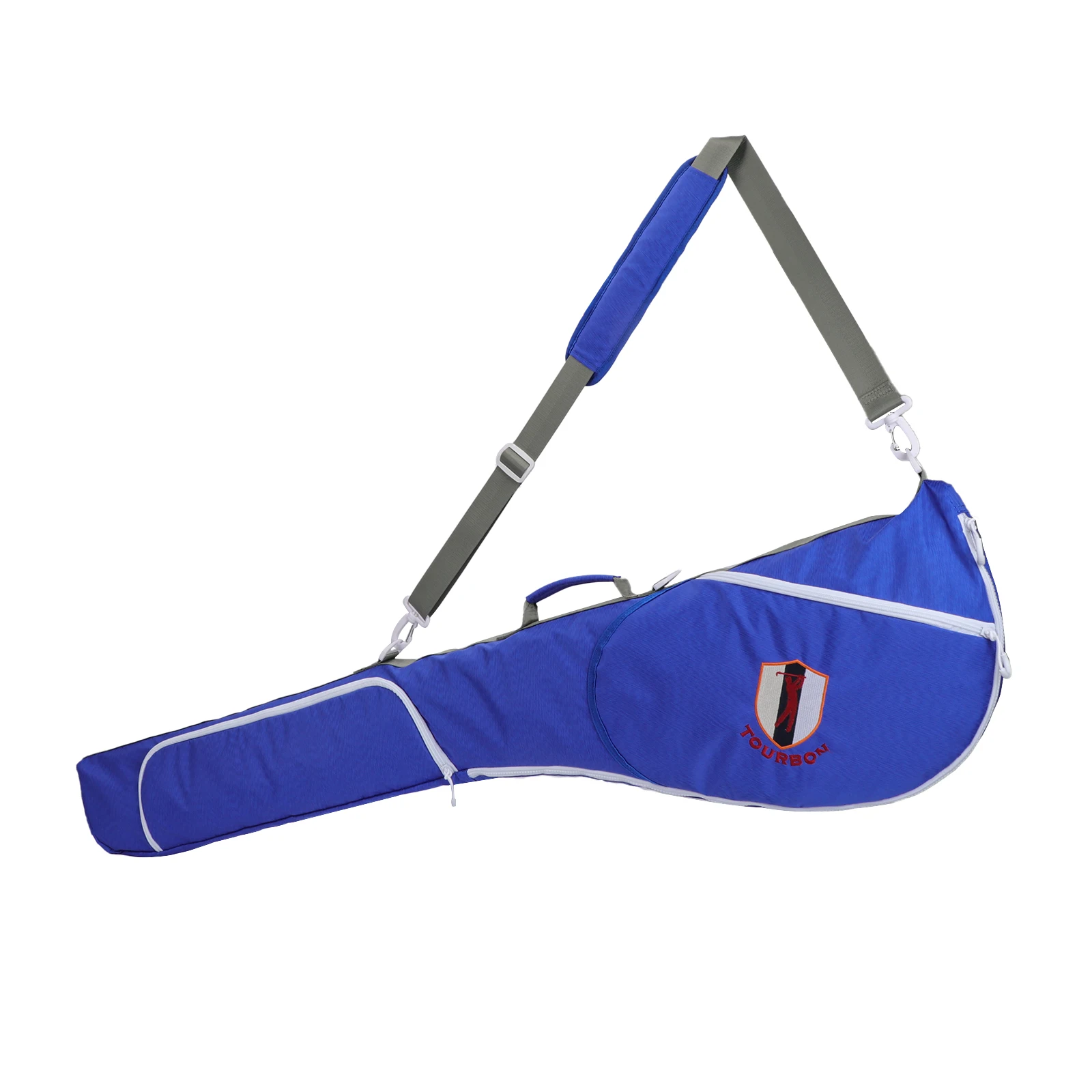 Tourbon Nylon Palos de golf Bolsa de transporte cómoda Bolsa de almacenamiento portátil impermeable para domingo Bolsa de viaje pequeña Azul ligero