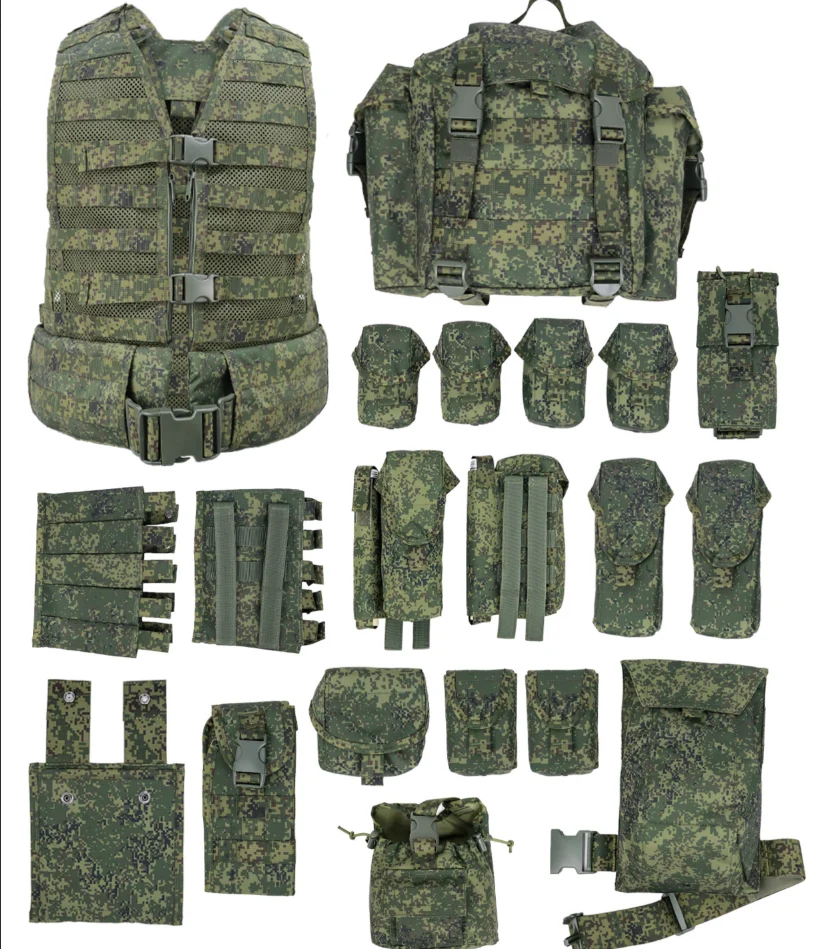 Chaleco táctico ruso de tercera generación 6sh117, armadura corporal con correas de camuflaje completa/pequeño hombre verde ruso, paquete MOLLE, Cosplay - imagen 2