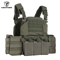 HSP chaleco portaplacas táctico MOLLE con bolsa delantera y trasera