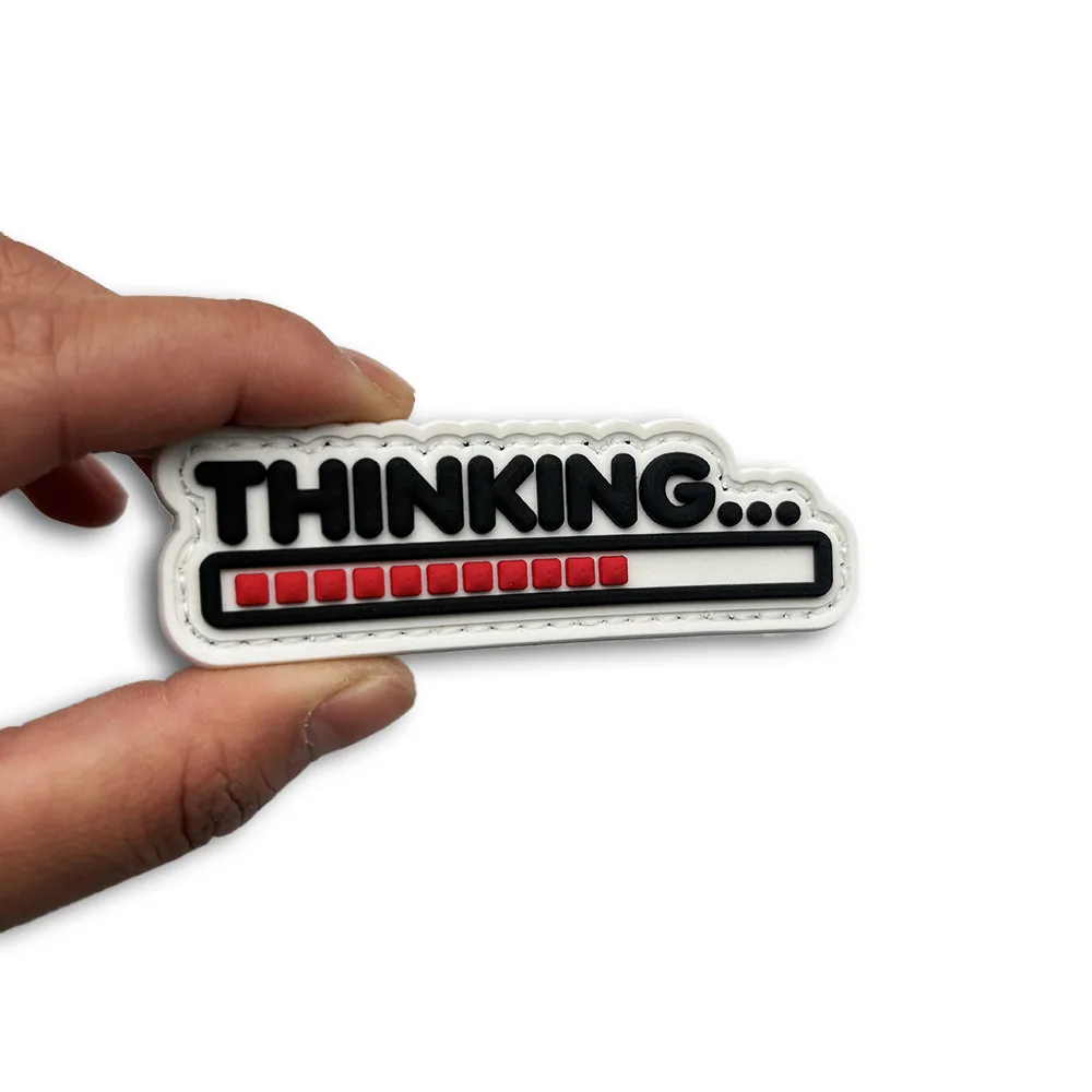 Parche de PVC Thinking Progress Bar Chevron, chaleco táctico, sombreros con gancho y bucle, insignia de moral, pegatinas para mochila, parches para brazalete para ropa - imagen 4