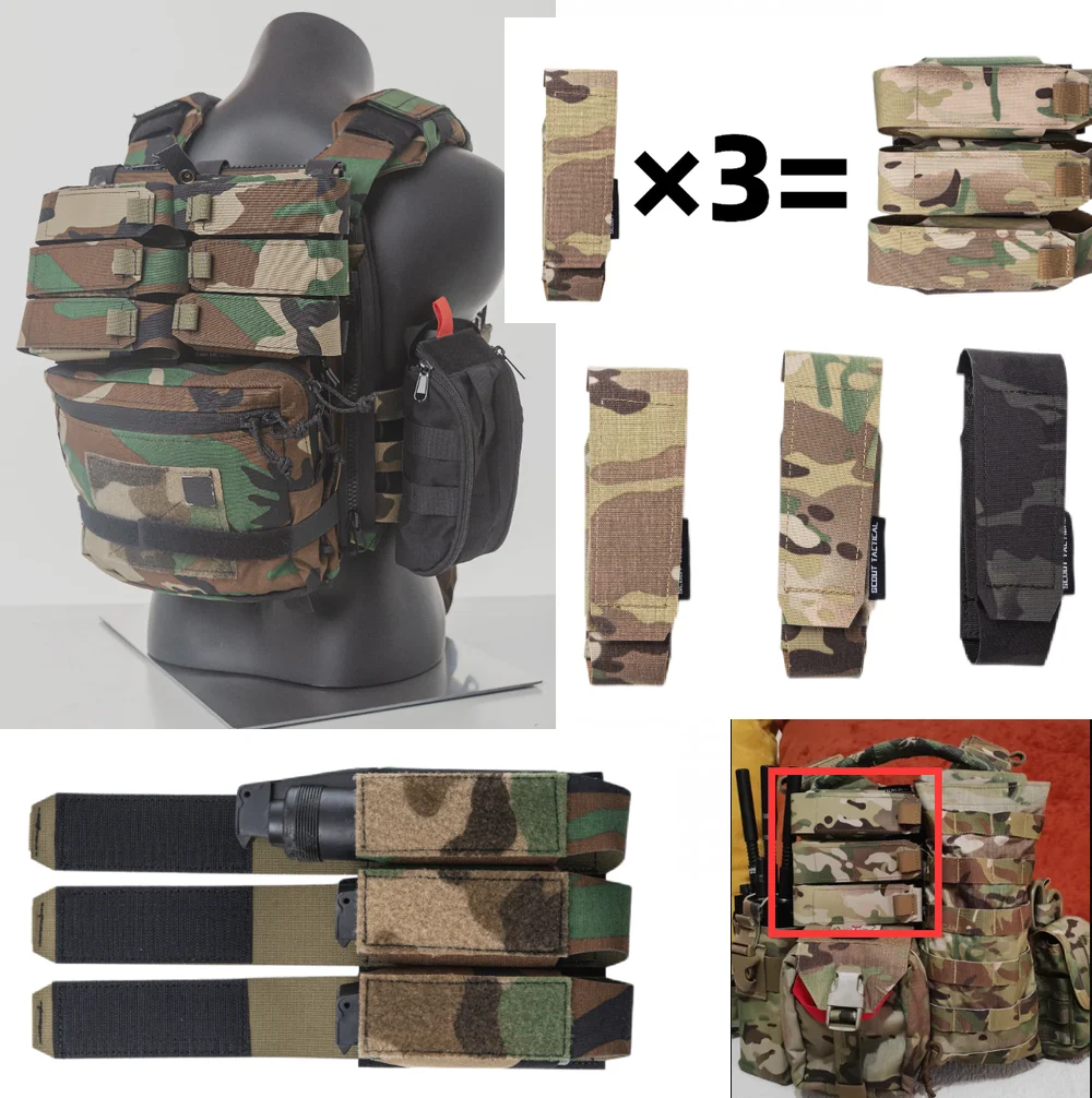 Bolsa multiusos para granada de choque, bolsa para revista de colocación Horizontal Triple, Panel MOLLE, accesorio de equipo de entrenamiento Airsoft