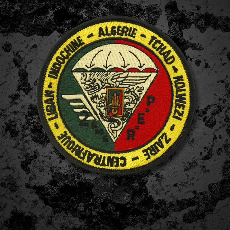 Parches bordados de la Legión Extranjera de Francia, 2 ° regimiento de paracaídas, insignia redonda de paseo con Diablo, Guerrero Honneur, decoración artesanal - imagen 2