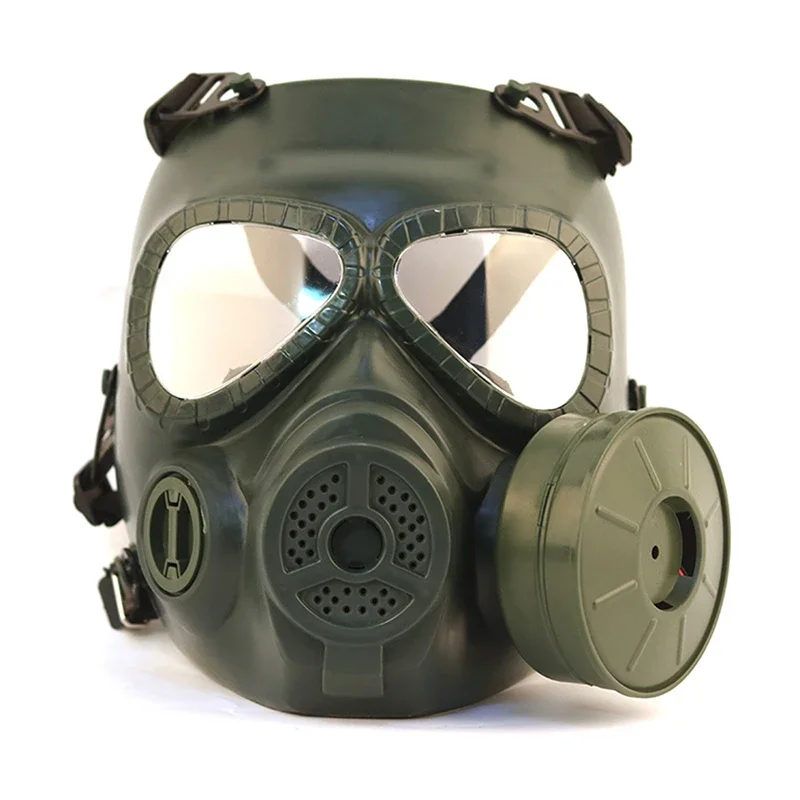 Máscaras de cabeza tácticas M04 máscara de Gas de cara completa de calavera simulada con ventilador Airsoft Paintball tiro juego de guerra protección de Cosplay - imagen 4