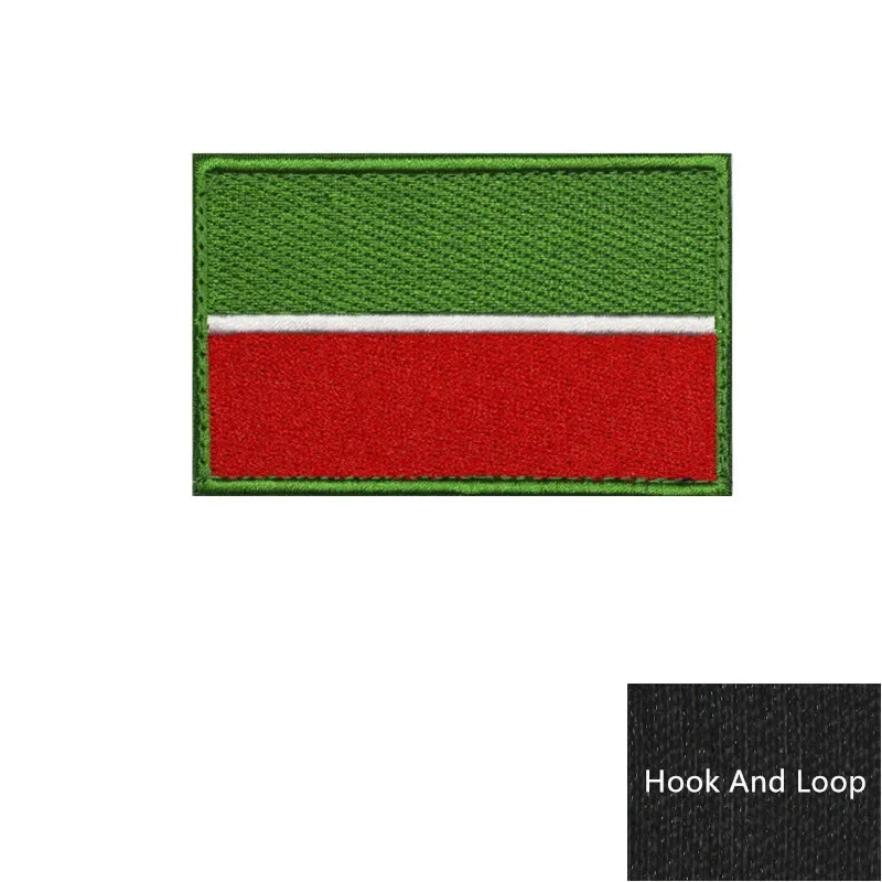Parches de bandera de Tatarstan, banda para el brazo, parche bordado de gancho y bucle, insignia bordada de hierro, rayas militares - imagen 3