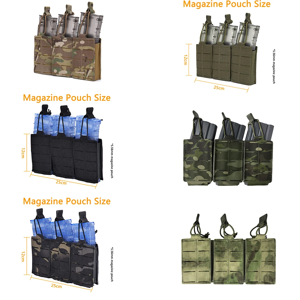 EMERSONGEARS-Bolsa de corte láser de tela compuesta de nailon 1000D, 5,56, triple revista - imagen 5