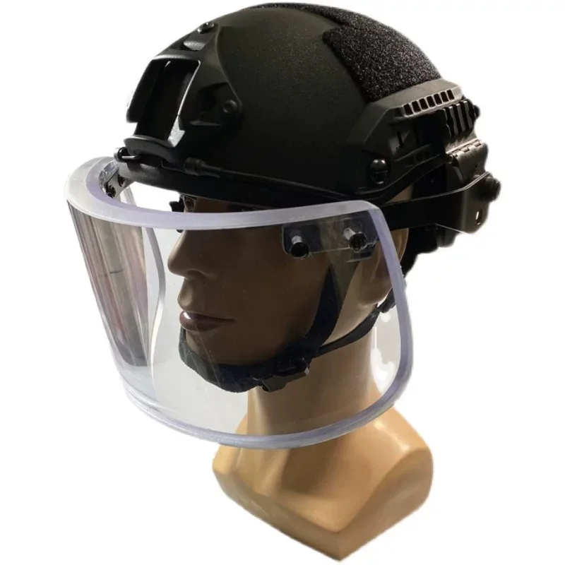 Protector facial NIJ IIIA para casco MICH con visor táctico Picatinny - imagen 5