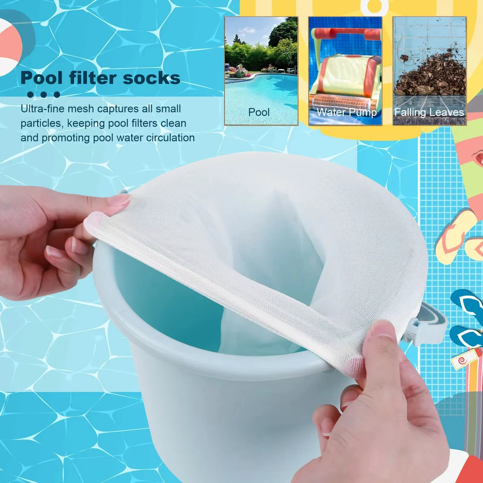 Calcetín filtro para skimmer de piscina en nylon - imagen 2