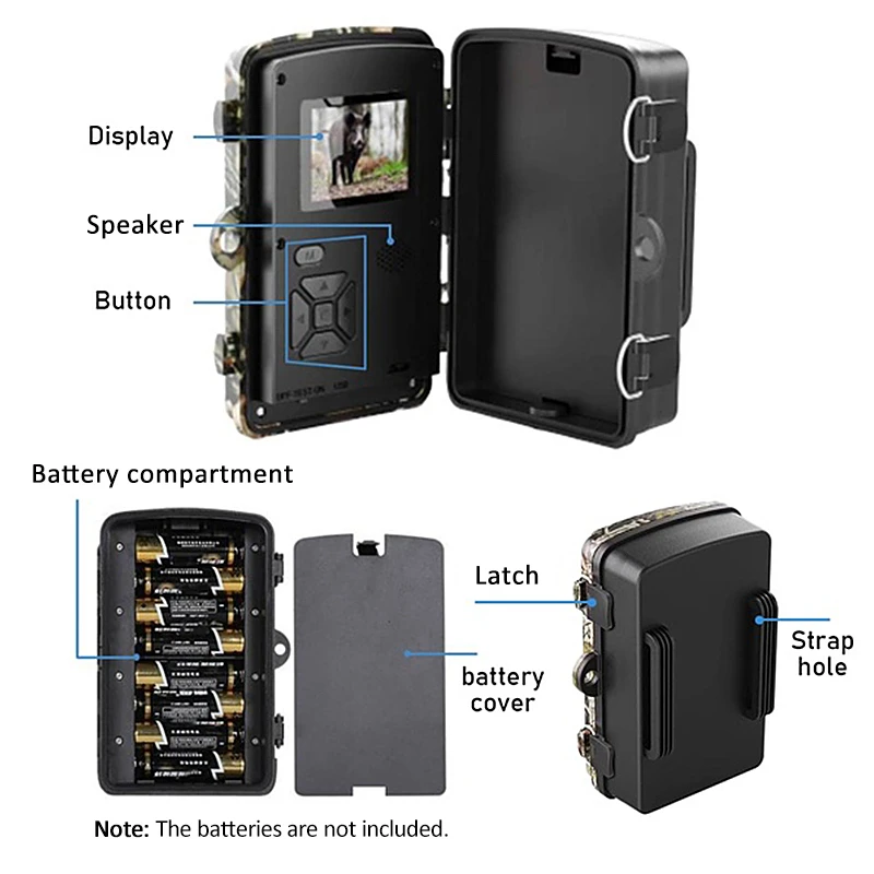 Cámara de caza de rastreo DL1000, 12MP, 1080P, visión nocturna infrarroja, gatillo activado por movimiento, cámara de seguridad, trampas para fotos de vida silvestre al aire libre - imagen 4