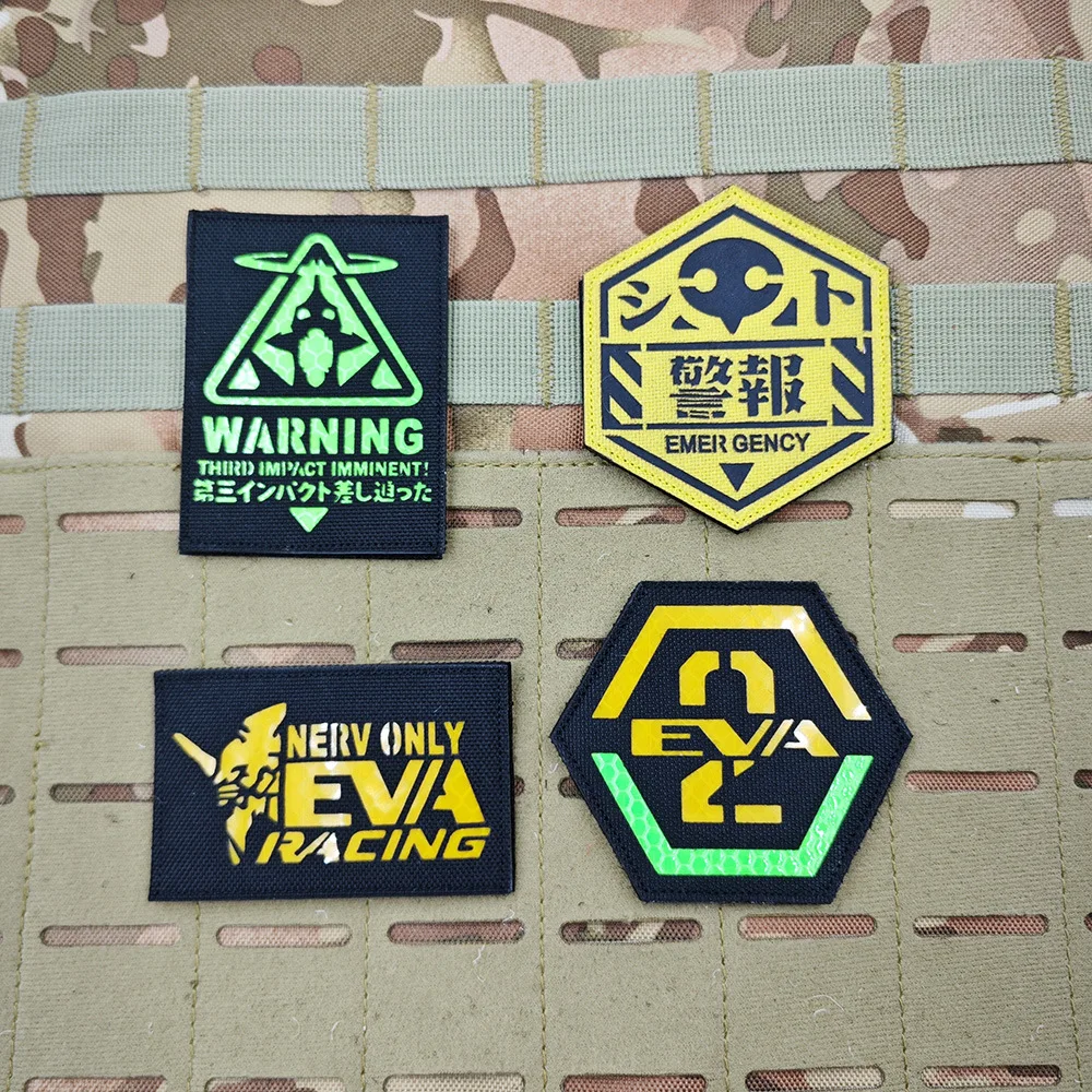 Insignia de Anime con Logo de Evangelist NERV del siglo nuevo, parche reflectante de Anime, brazalete con gancho y bucle, parches adhesivos tácticos para ropa - imagen 5