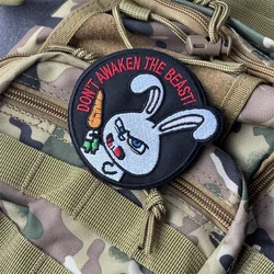 Parche bordado de conejo Chevron para ropa, insignias de moral táctica, parches militares con gancho, pegatinas para mochila