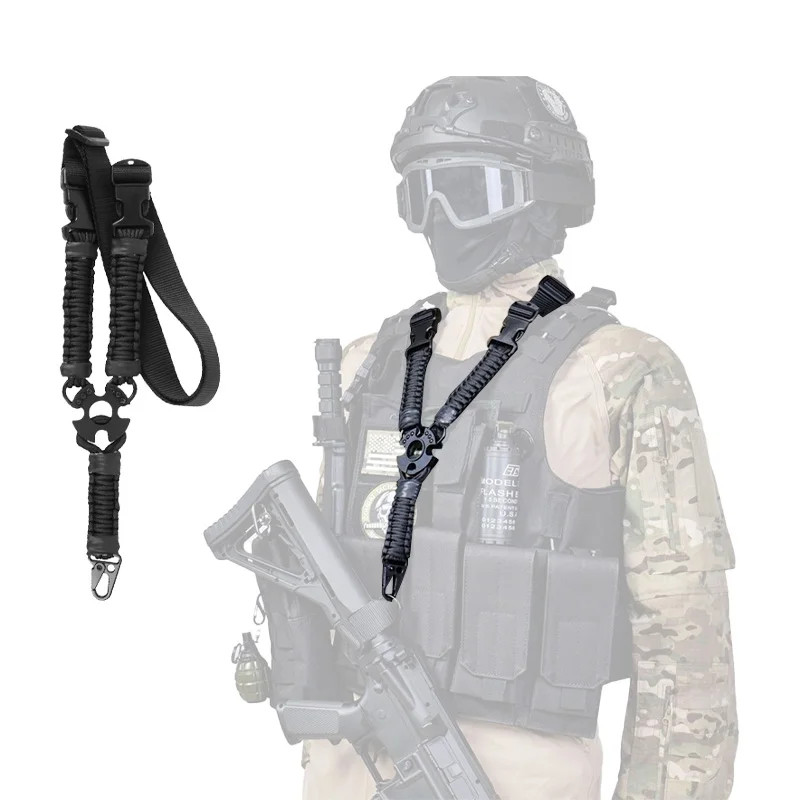 Eslinga deportiva de nailon, práctica eslinga de nailon ajustable para deportes al aire libre, correa para el hombro, eslinga para rifles, pistolas Airsoft, 1 ud.