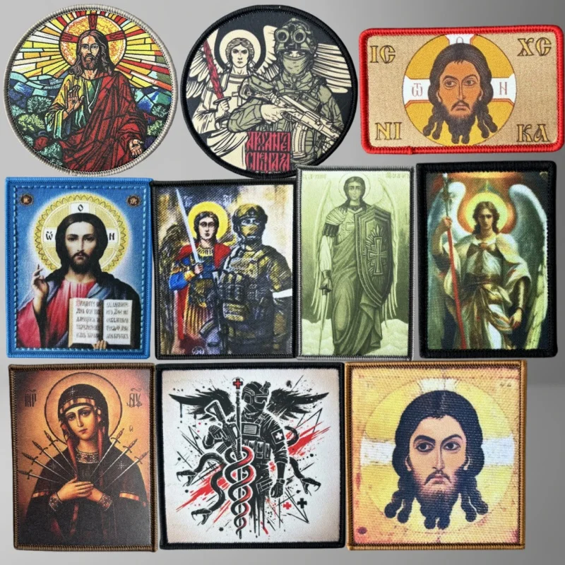 Parche militar táctico de Michael Angel para ropa, insignias de moral, parches "Jesus", pegatinas del ejército para mochila
