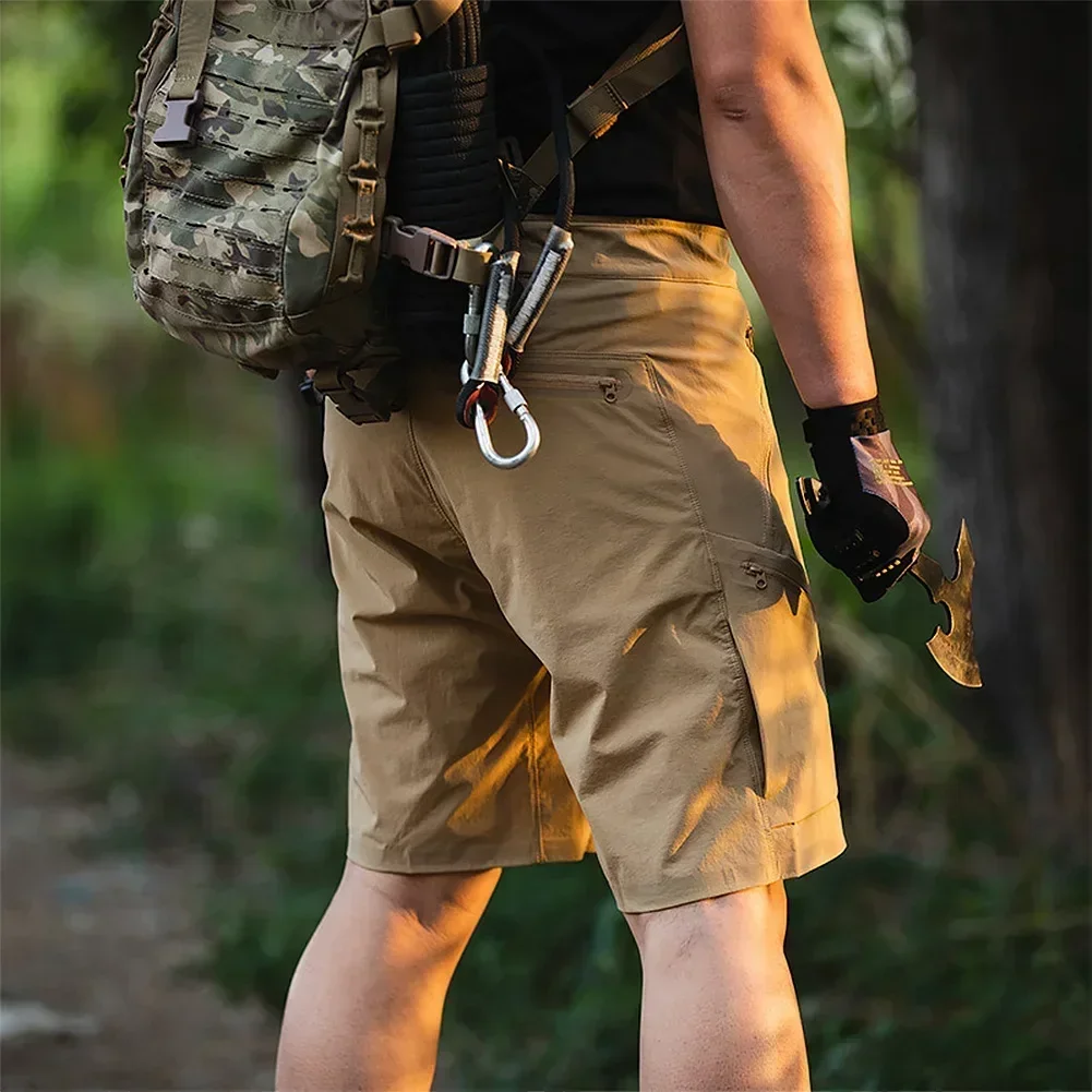 Pantalones cortos tácticos militares de verano para hombre, pantalones cortos impermeables con múltiples bolsillos para ir al trabajo, pantalones cortos para correr, senderismo al aire libre, caza, pantalones de combate del ejército - imagen 5