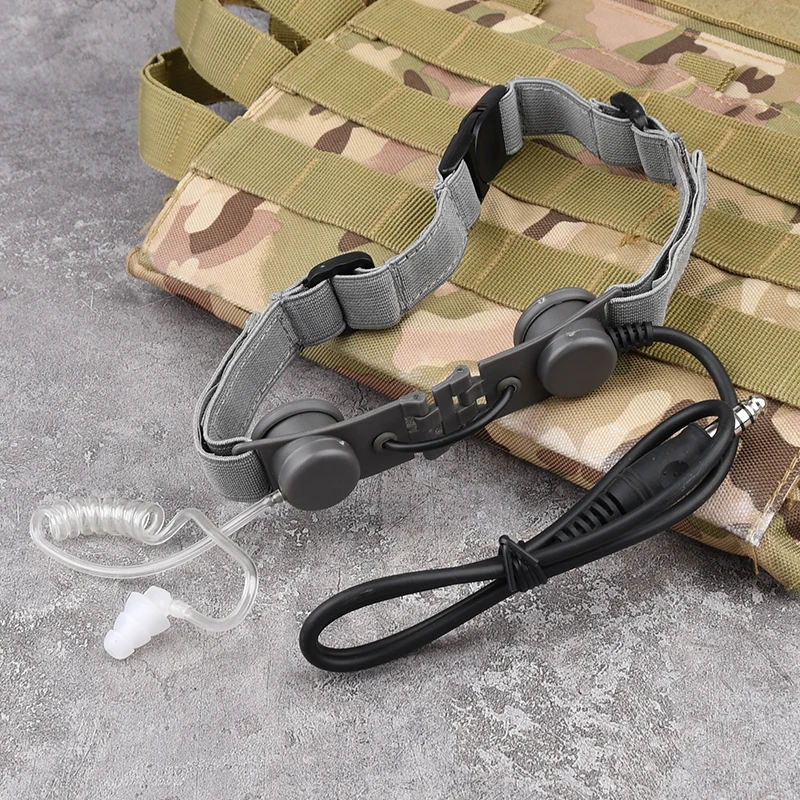 Auriculares Tácticos WADSN con Conducto de Aire para la Garganta, Micrófono Laríngeo de Cuello con PTT Kenwood U94 para Walkie Talkie Moto Midland - imagen 4