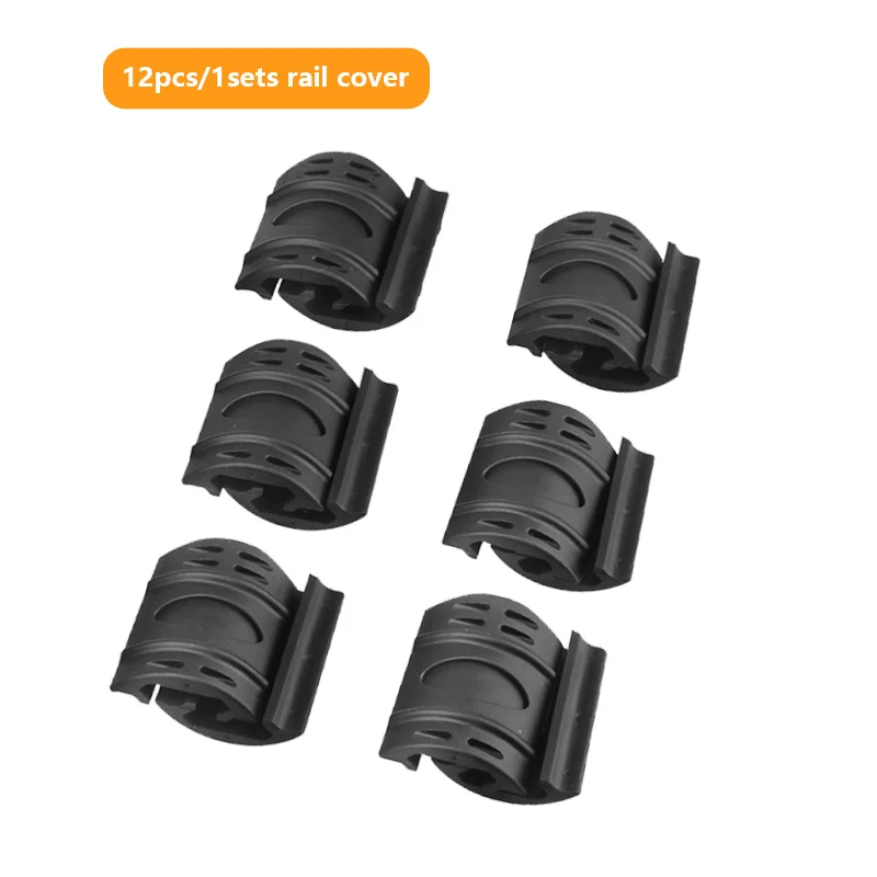 12 Uds. Cubiertas universales de riel de goma, protectores de guardamanos de alta resistencia, cubiertas de protección táctica, para caza, accesorios para armas de juguete