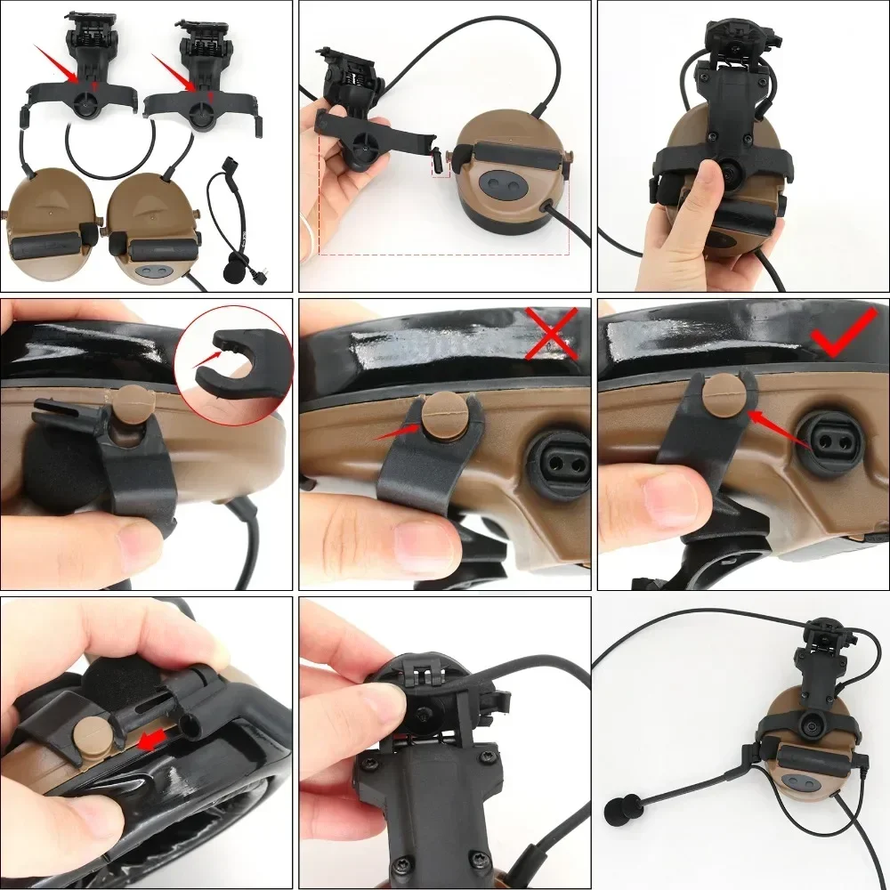 TS TAC-SKY COMTA II ARCRail Mount Headset con U94 PTT y diadema Comta, auriculares tácticos con captación con cancelación de ruido C2 - imagen 4