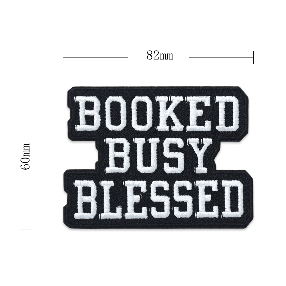 Booked Busy Blessed-parches bordados, adhesivos de tela, accesorios de ropa, apliques para planchar, coser para ropa y chaqueta - imagen 3