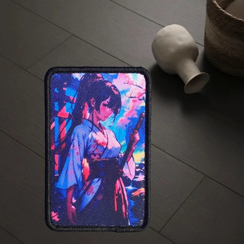 Parche de chica samurái, insignia de moral táctica, gancho y bucle estampado, mochila militar, ropa, pegatina decorativa, brazalete - imagen 2