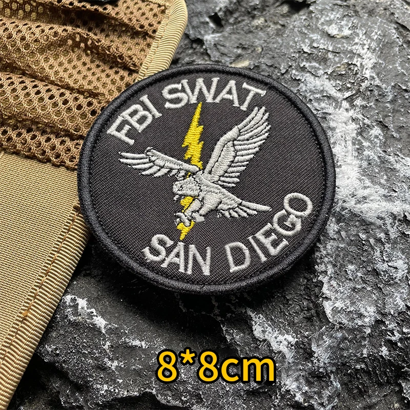 Parches de gancho y bucle para chaleco táctico, banda para el brazo del equipo de rescate de fantasmas de EE. UU., insignia de moral de investigación HRT, pegatina de mochila de Águila - imagen 3