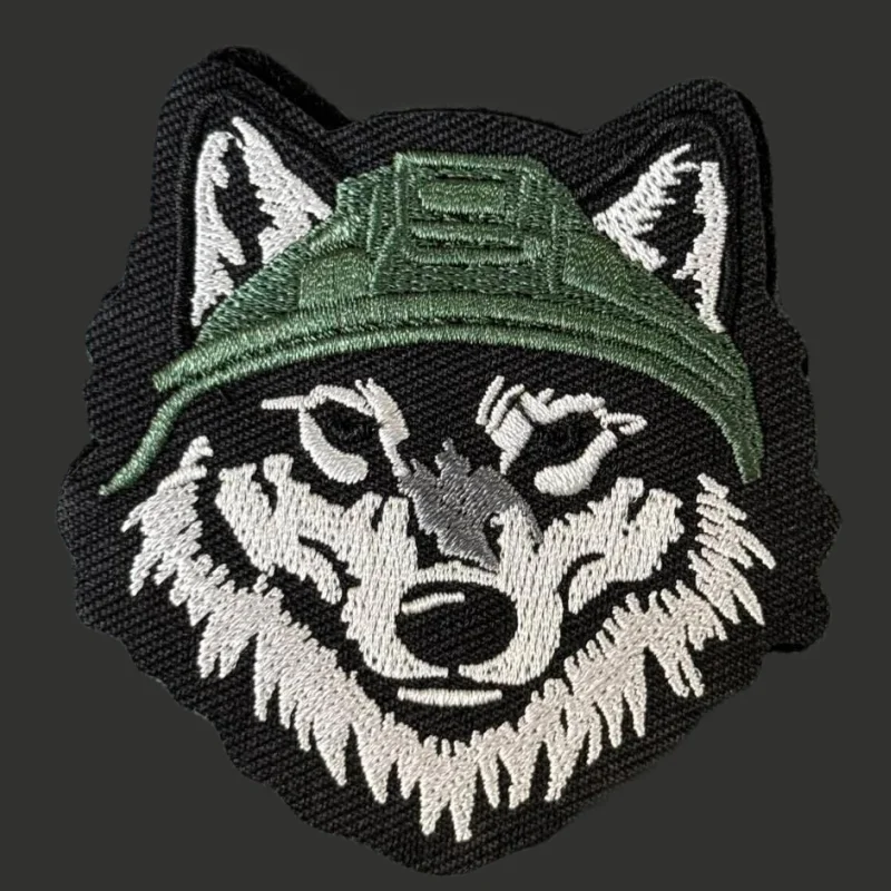 Parche táctico de cabeza de lobo, insignia bordada de moral militar, gancho y bucle, mochila, ropa, accesorios decorativos, pegatina, brazalete - imagen 2