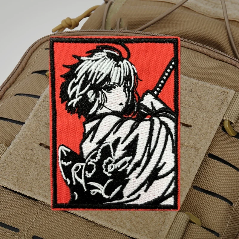 Parche bordado de Chica de Anime para ropa, insignia de moral táctica, parche militar con gancho, pegatinas para brazalete de mochila - imagen 3