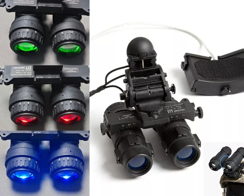 FMA AVS-9 gafas de visión nocturna con soporte para casco, luz verde - imagen 3