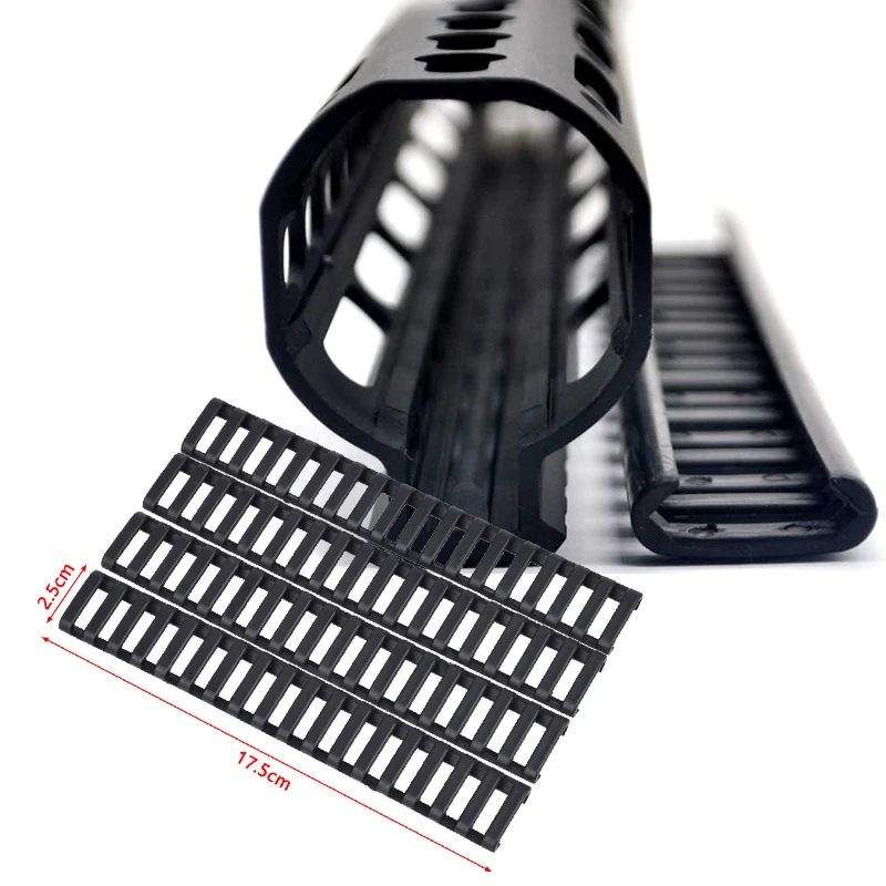 Paquete de 4 protectores de manos para Rifle, color negro, resistente al calor, cubierta de riel de escalera de goma, riel Picatinny de 20MM, juguete, pistolas Airsoft, caza CS - imagen 3