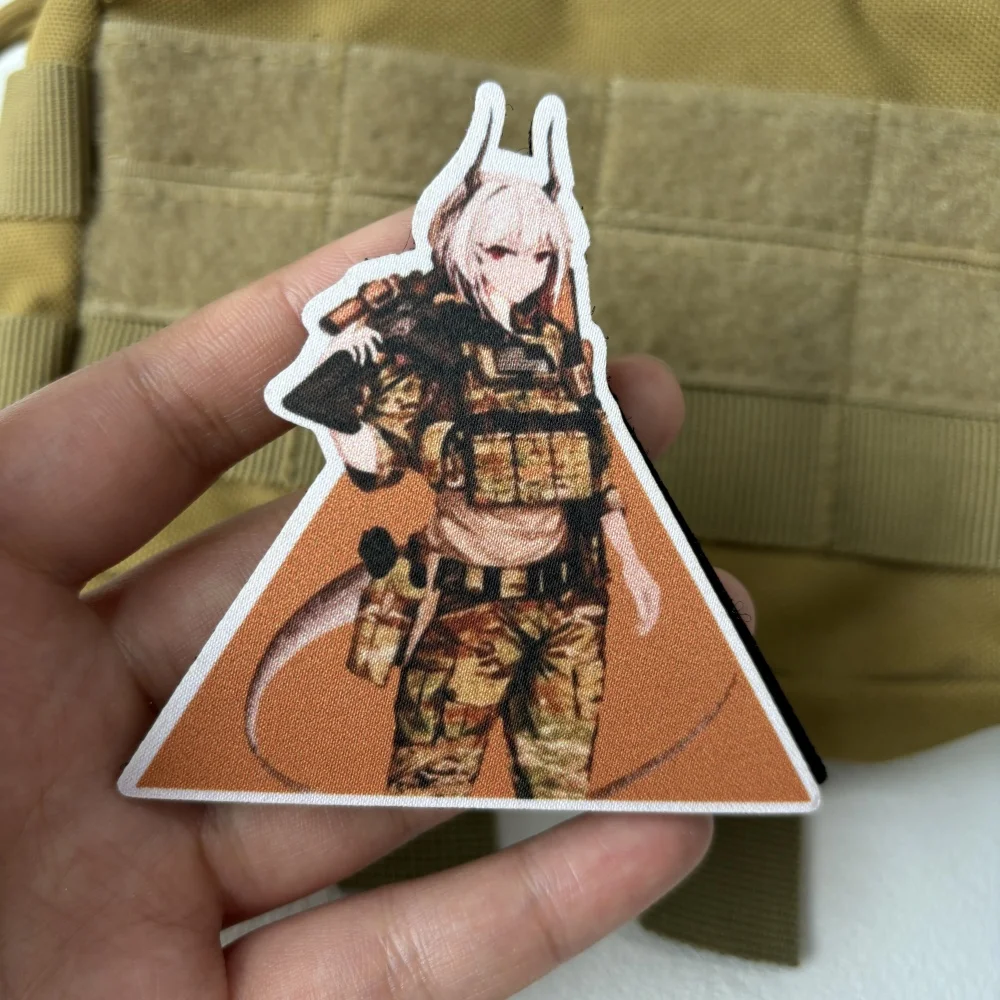 Parche táctico de caballería SFG de Battle Girl, emblema de gancho y bucle impreso de Chica de Anime, insignia de moral militar, brazalete, pegatinas para mochila
