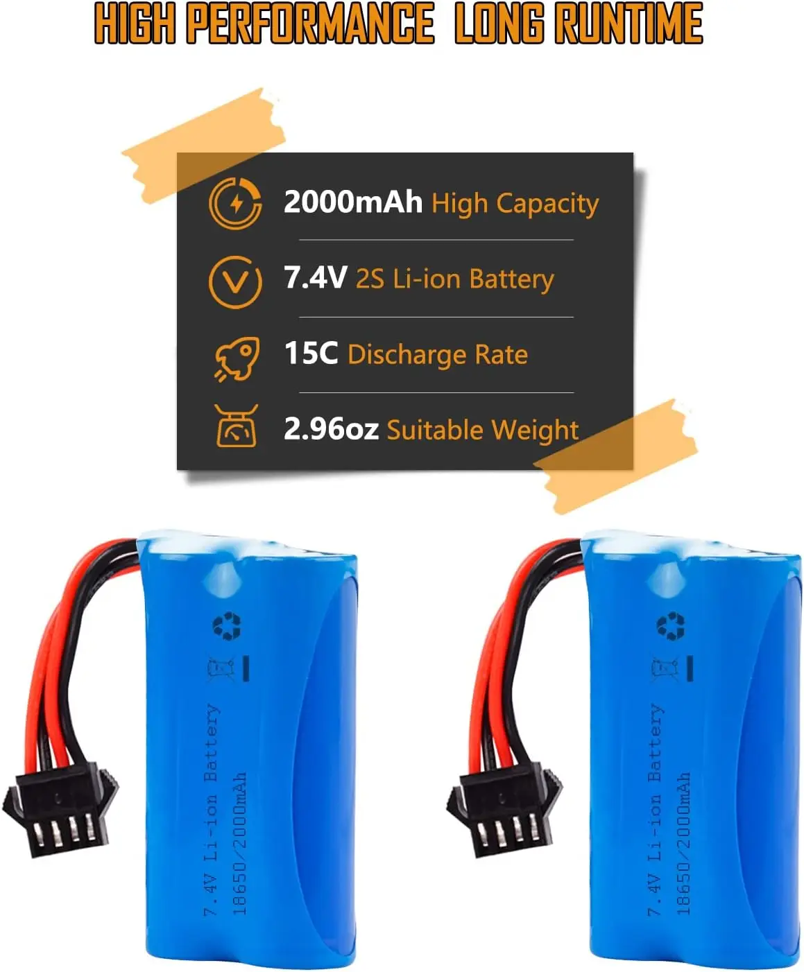 2Pcs batteries