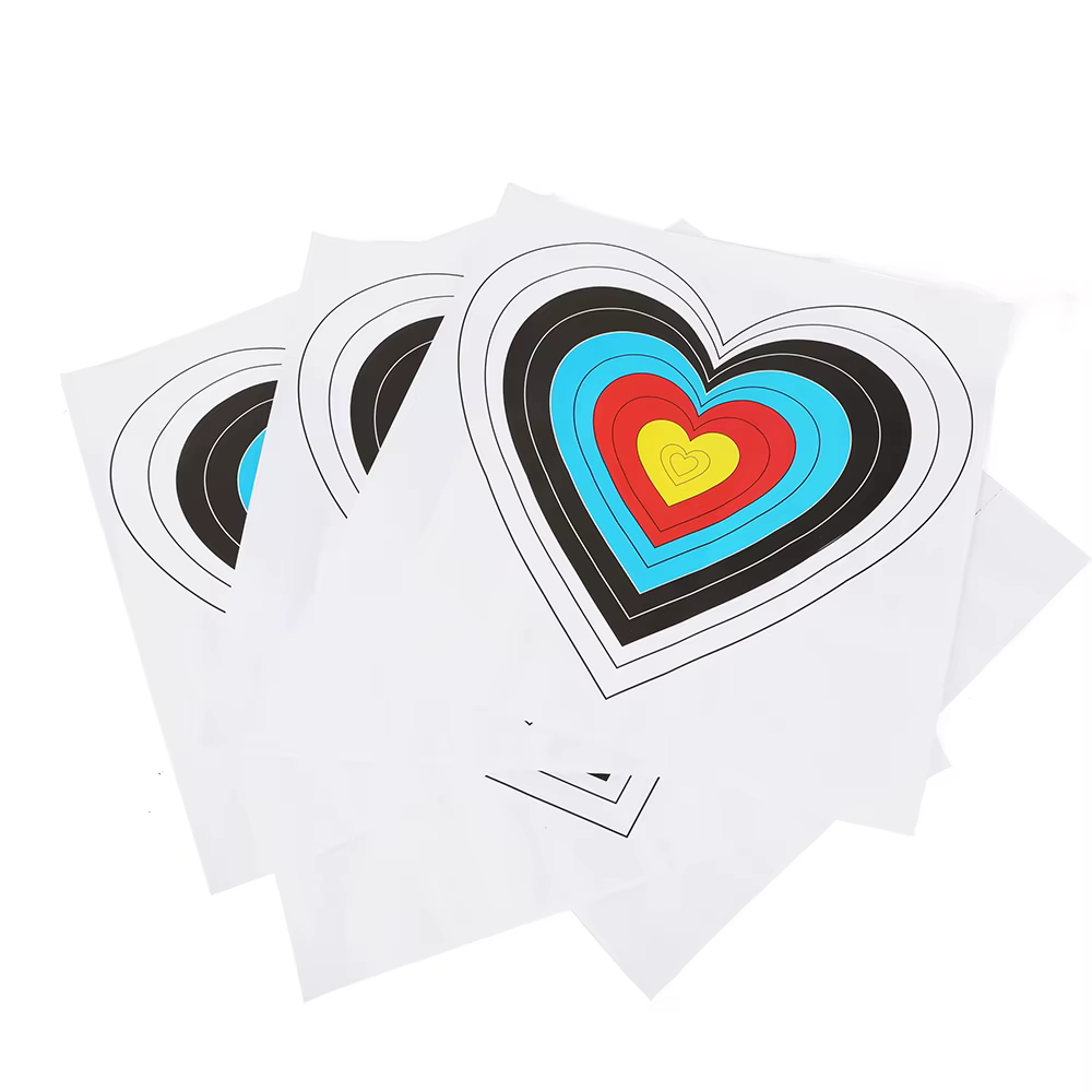 Diana de papel grueso para tiro con arco 40x40 corazón - imagen 4