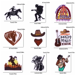 Parches bordados Western Cowboy botas caballo planchar