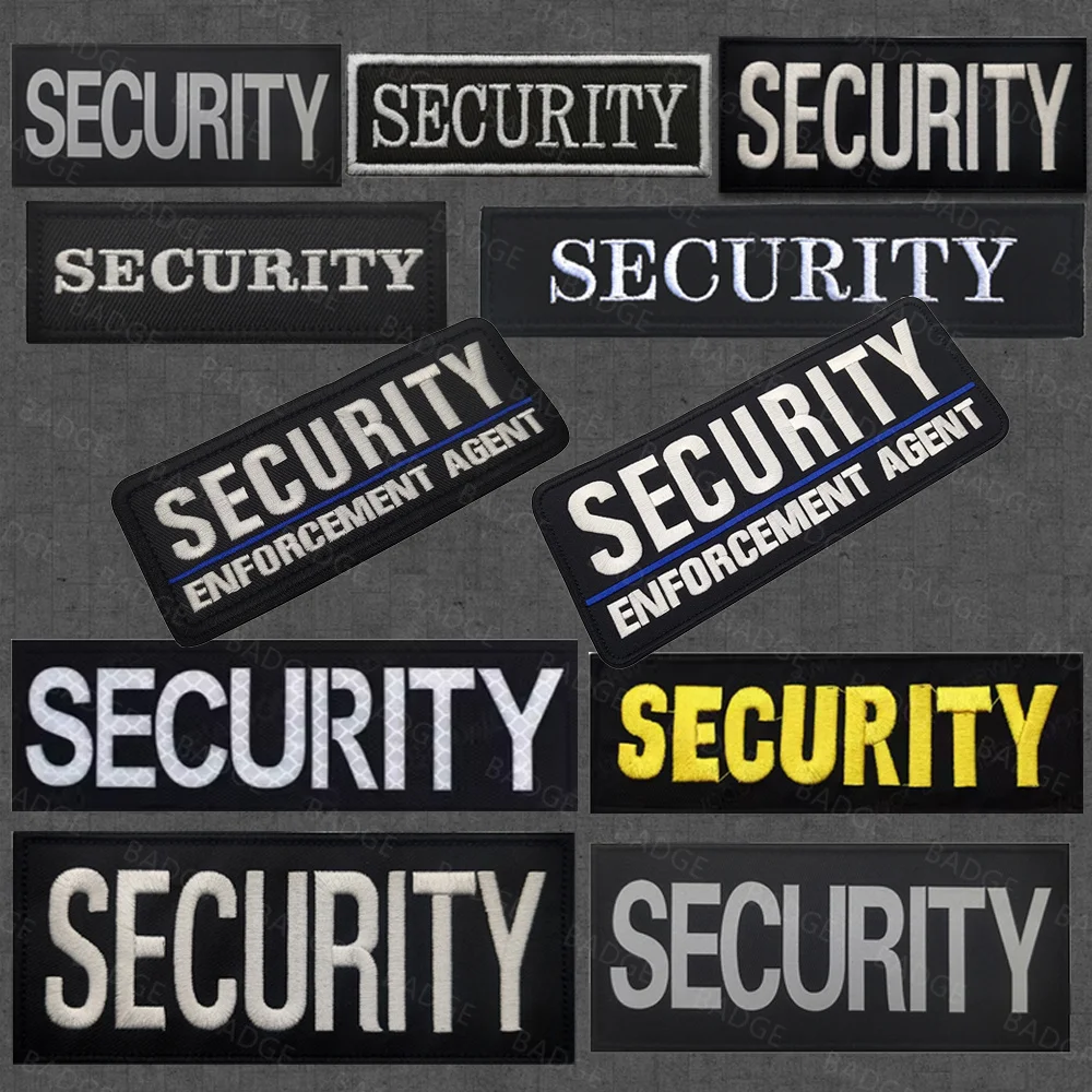 Parche bordado de guardia de seguridad IR reflectante armado, agente de oficial de Sheriff, apliques, chaleco uniforme, parches tácticos, insignia grande