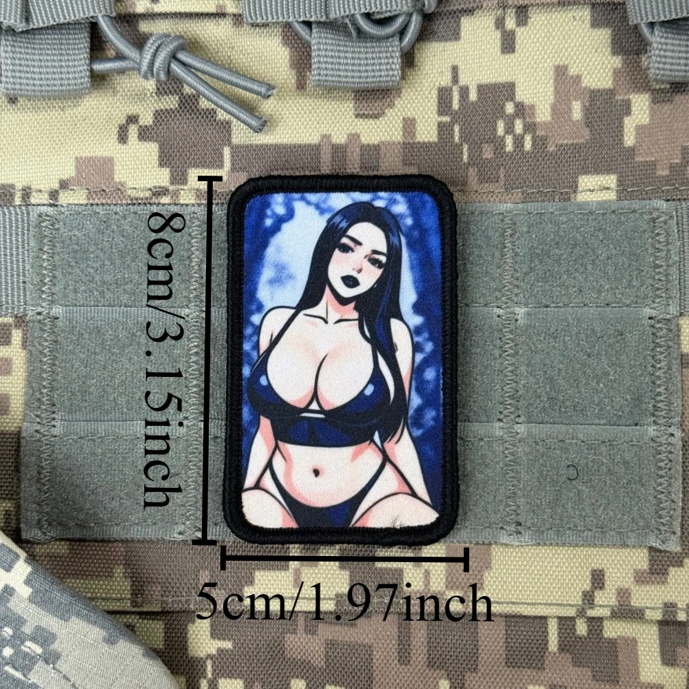 Parche táctico morale waifu anime bordado con velcro para chaleco - imagen 2