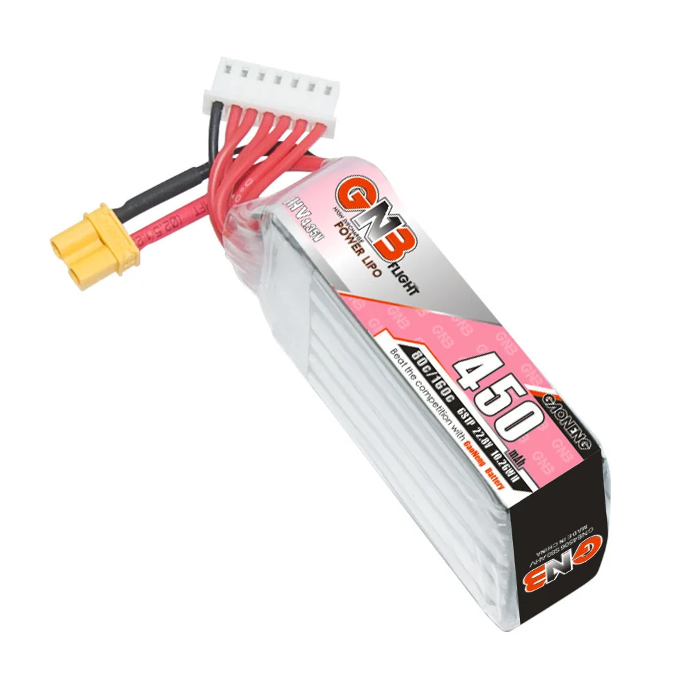 Batería Lipo para Dron de carreras, pieza para cuadricóptero, Helicóptero, Avión, Hobby, 22,8 V, 2 piezas, GNB HV 6S, 450 V, 22,8 mAh, 80C/160C - imagen 4