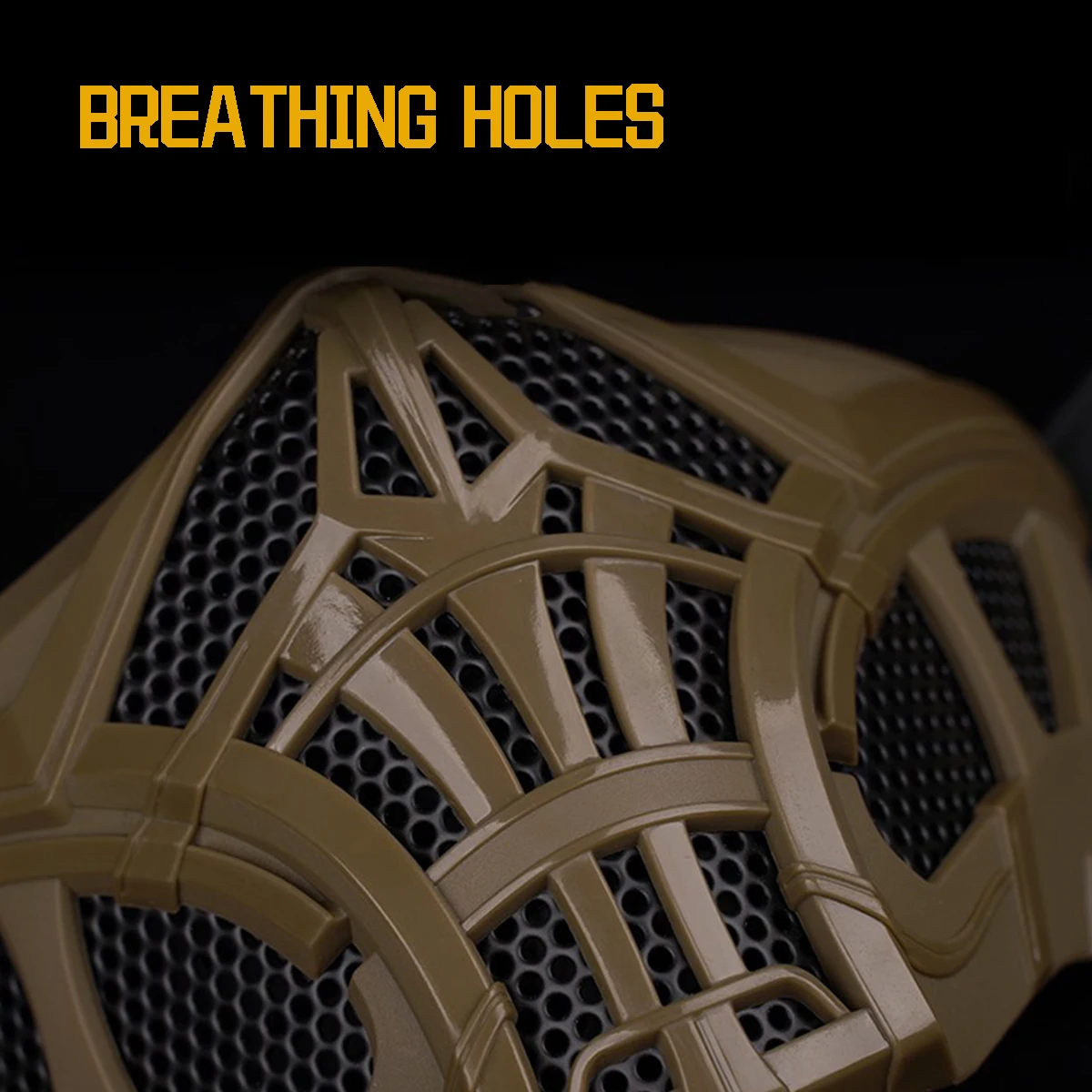 Máscara de gel de sílice de media cara Airsoft con protección facial para la oreja, máscaras de malla geniales para Halloween, para caza CS, Paintball, tiro, Cosplay - imagen 5