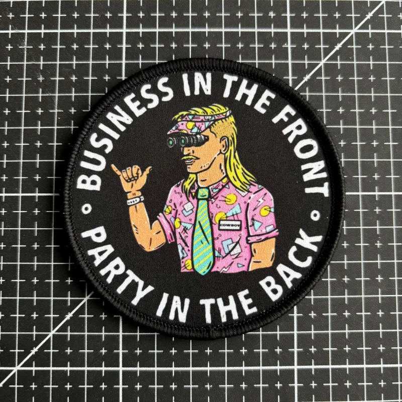 Parche táctico "Business in The Front, Party in The Back", insignia de moral, impresión de parches tácticos, gancho y bucle, ejército militar - imagen 5