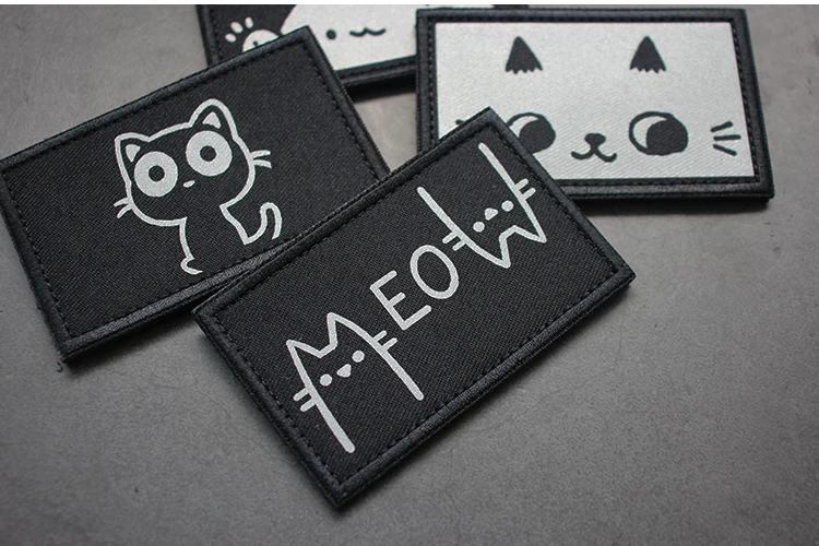 Parche de gato bonito, insignia de moral reflectante, estampado de gancho y bucle, brazalete táctico, pegatinas de mochila - imagen 4