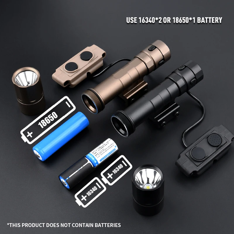 Wadsn-linterna Led táctica de Metal con interruptor de doble función, riel Picatinny, Airsoft, luz para arma de caza, 2,0 IR, 20mm - imagen 5