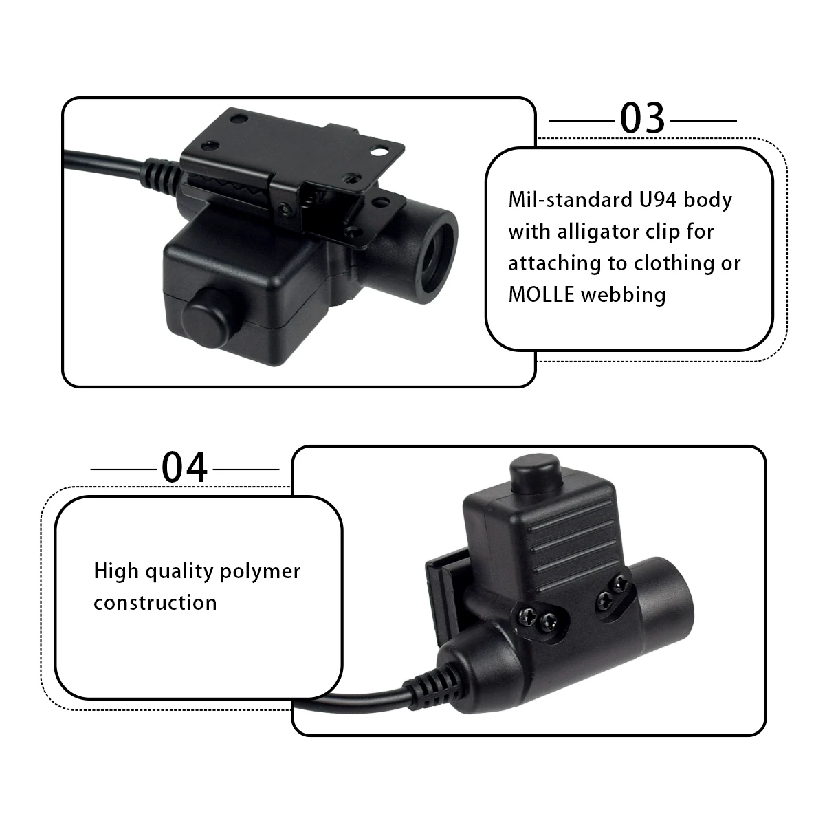Conector de Cable de auriculares PTT táctico ICOM/Kenwood/Motorola/Midland/Yaesu/Conector Compatible con comunicación de interfono de teléfono móvil - imagen 5