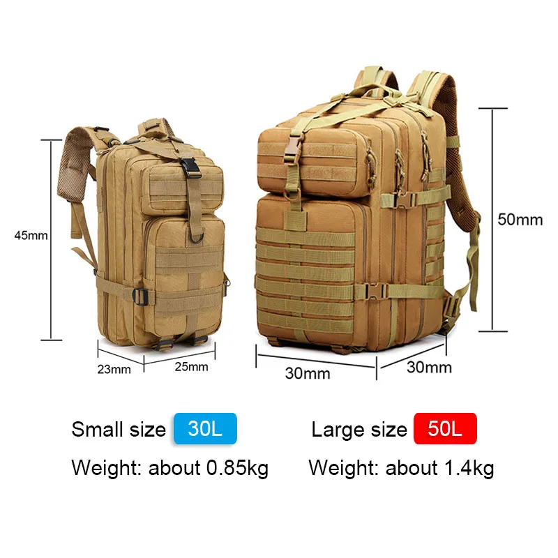 Mochila militar de viaje para exteriores para hombres, equipo táctico deportivo, suministros de senderismo, Trekking, escalada, bolsa de viaje - imagen 5