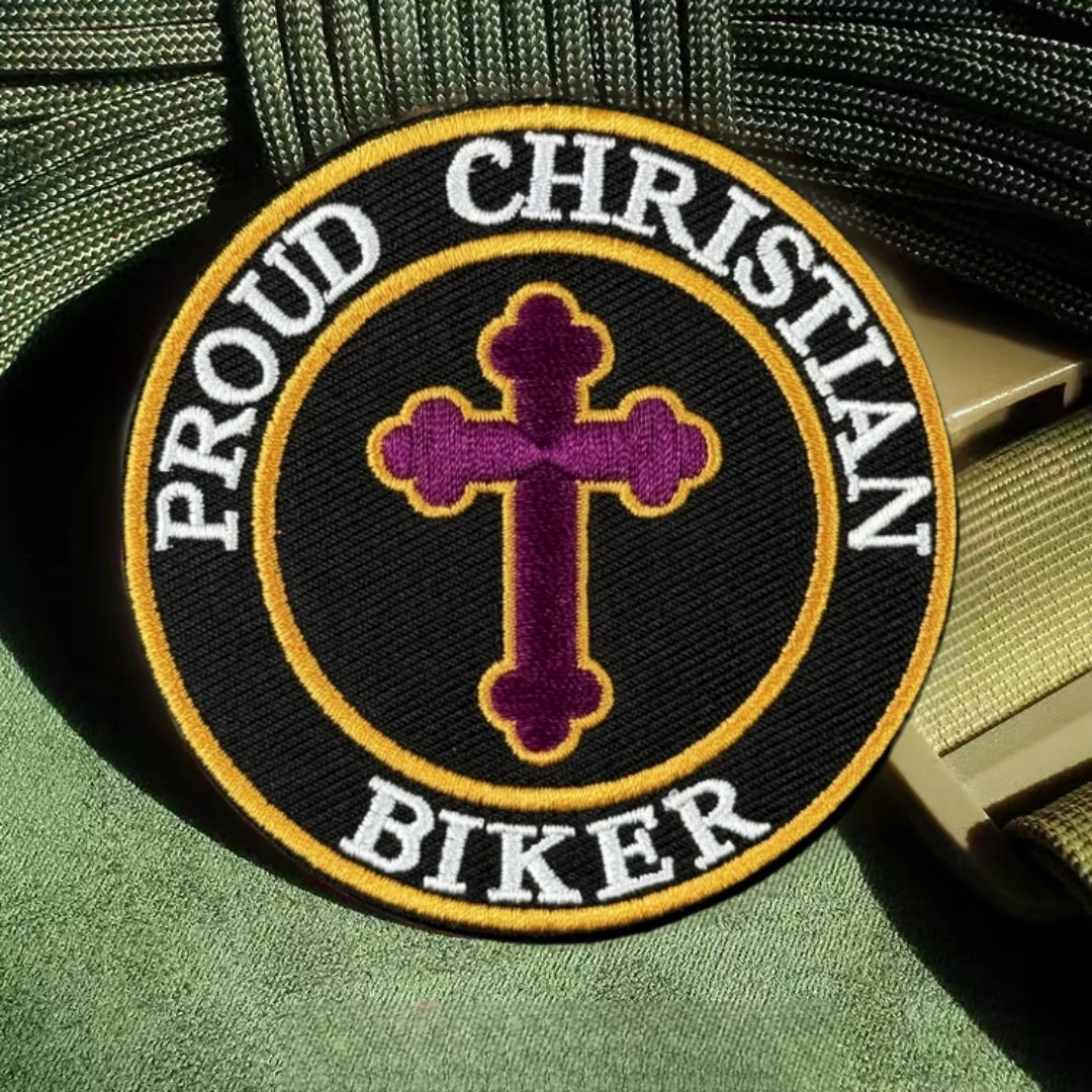 Parches de bucle de gancho bordados con emblema CRUCIFIX religioso de Jesús para ropa, mochila táctica militar, decoración, pegatina de moral - imagen 3