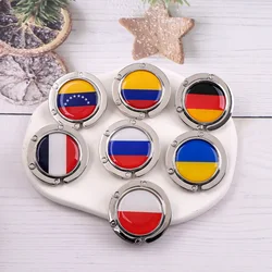 Ganchos para bolsos con bandera polaca - plegables y antideslizantes